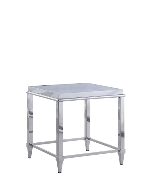 2035 Contemporary Lamp Table w/ Glass Top & Gray Trim image