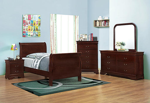 Louis Philippe Traditional Red Brown Twin Five-Piece Set image