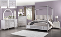Celestia Fabric & Off White Eastern King Bed (Canopy) image