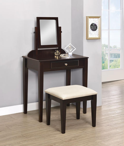 Transitional Espresso Vanity and Stool image