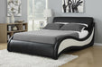 Niguel Contemporary Black and White Upholstered Eastern King Bed image