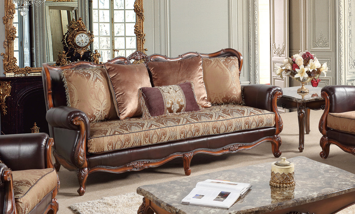 Anne Traditional Style Sofa in Cherry finish Wood