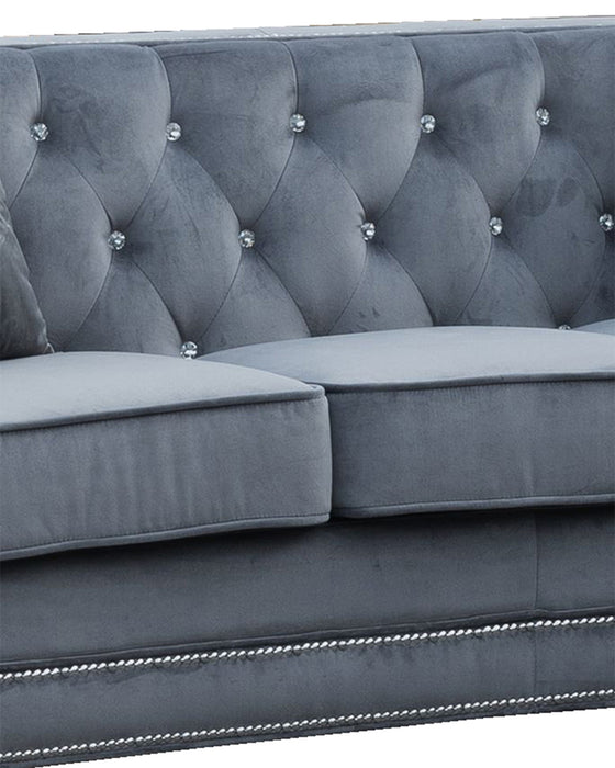 Zion Modern Style Gray Sofa with Steel legs