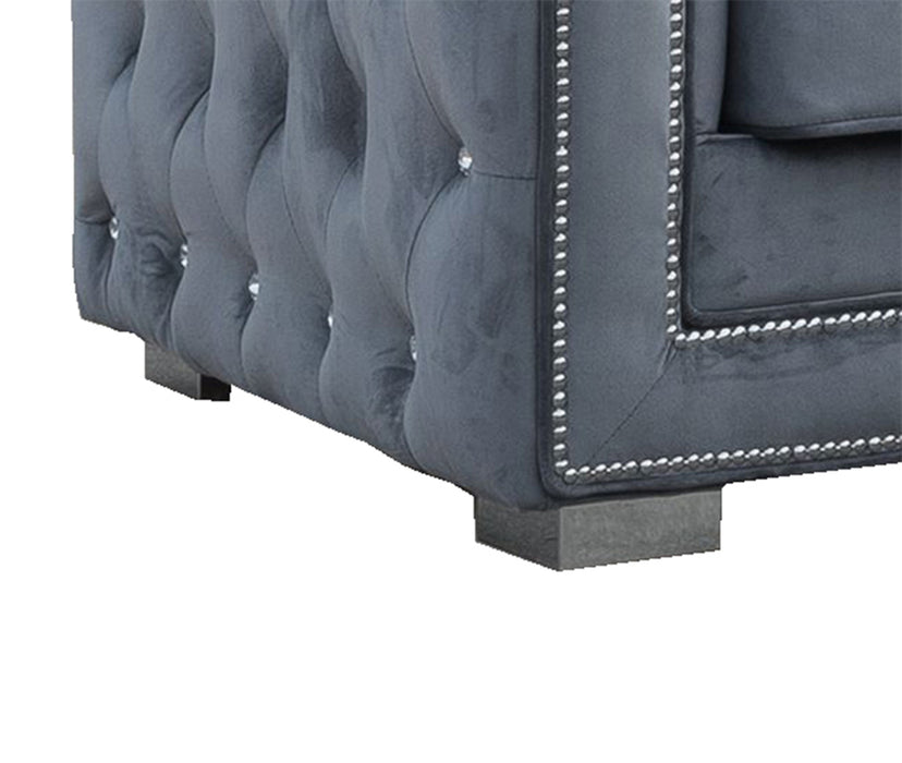Zion Modern Style Gray Sofa with Steel legs