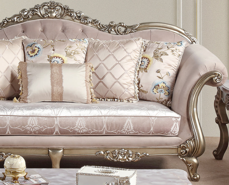 Ariana Traditional Style Sofa in Champagne finish Wood