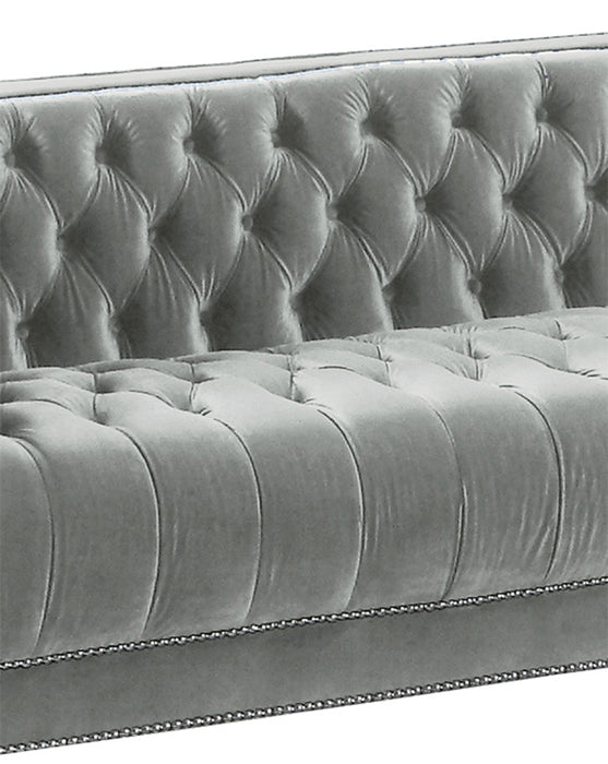 Kendel Silver Modern Style Gray Sofa with Acrylic Legs