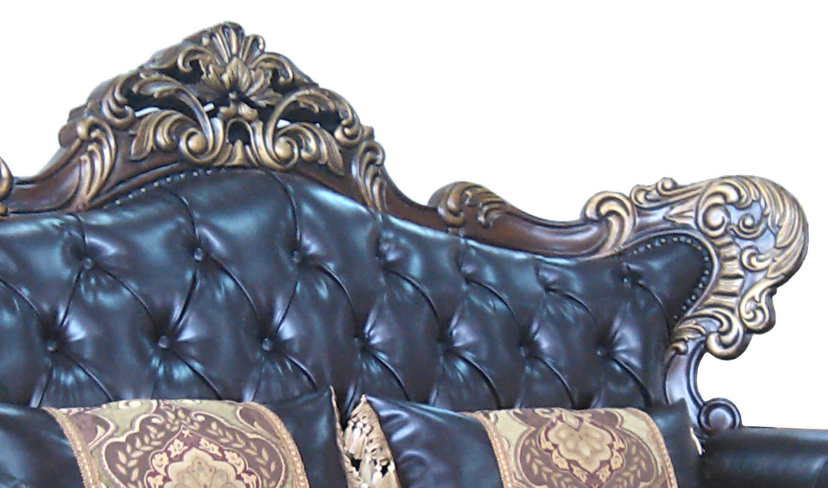 Britney Traditional Style Loveseat in Cherry finish Wood