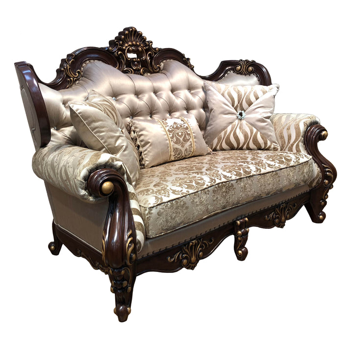 Jade Traditional Style Loveseat in Cherry finish Wood