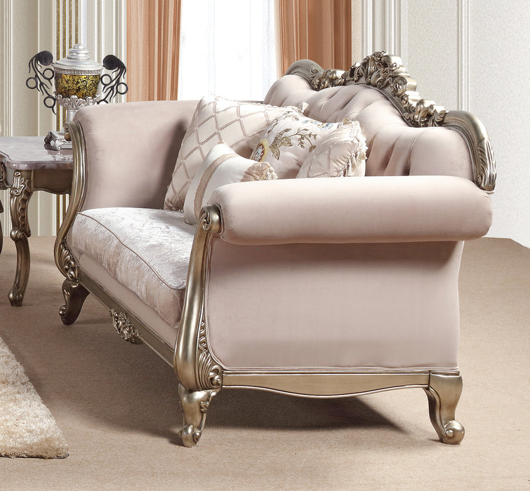 Ariana Traditional Style Loveseat in Champagne finish Wood