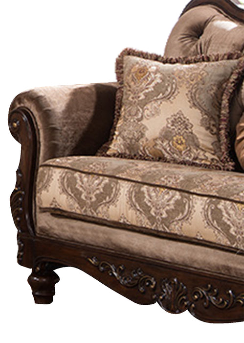 Zoya Traditional Style Loveseat in Cherry finish Wood