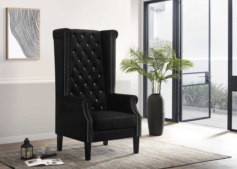 Bollywood Transitional Style Black Accent Chair