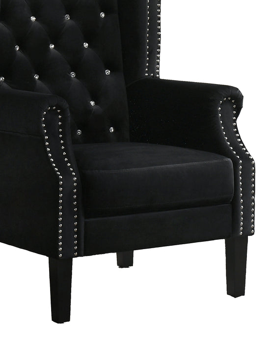 Bollywood Transitional Style Black Accent Chair