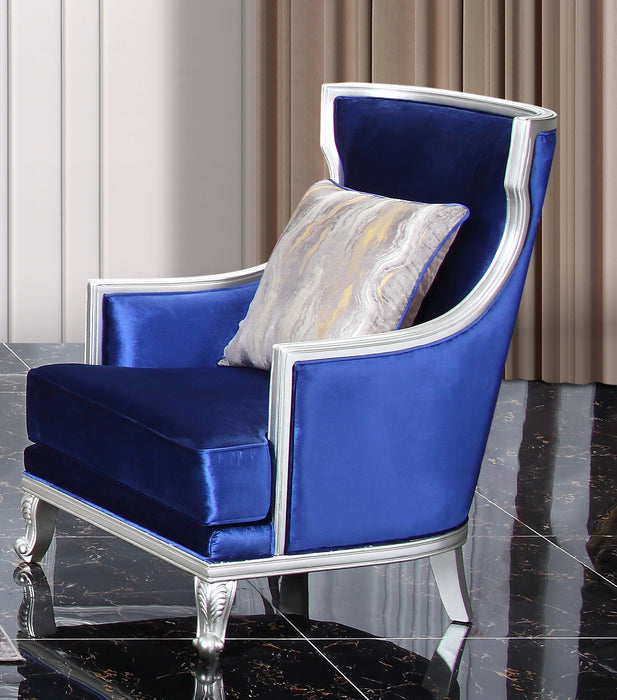 Skylar Transitional Style Chair in Silver finish Wood
