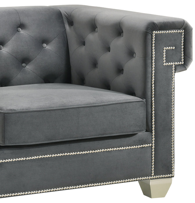 Clover Modern Style Gray Chair with Steel Legs
