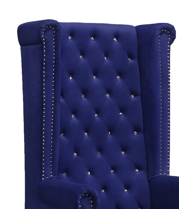 Bollywood Transitional Style Blue Accent Chair