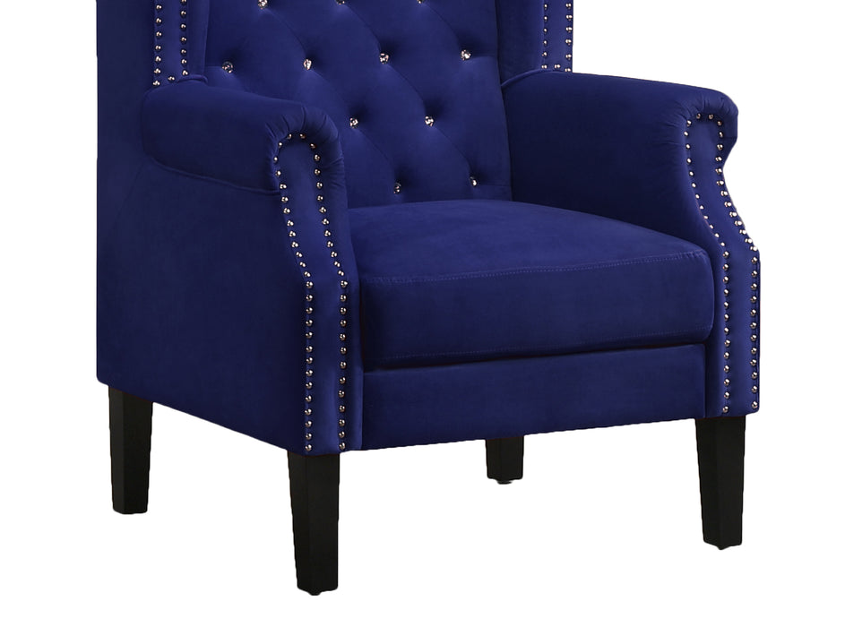 Bollywood Transitional Style Blue Accent Chair