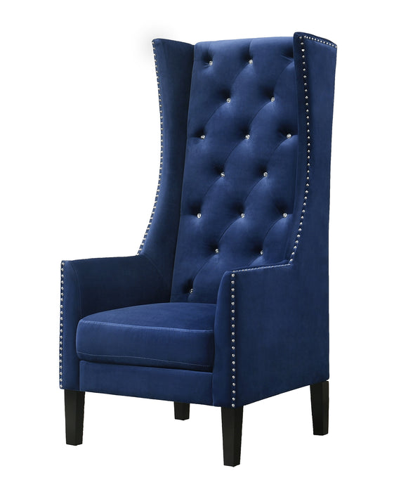Hollywood Transitional Style Blue Accent Chair