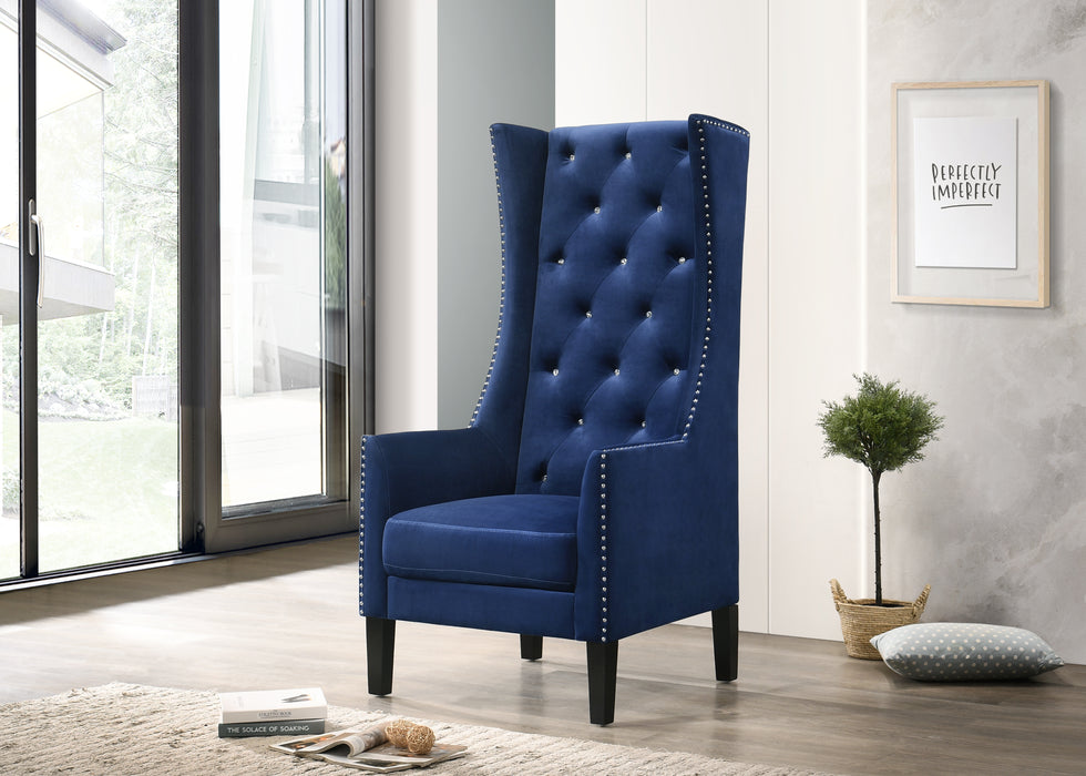 Hollywood Transitional Style Blue Accent Chair