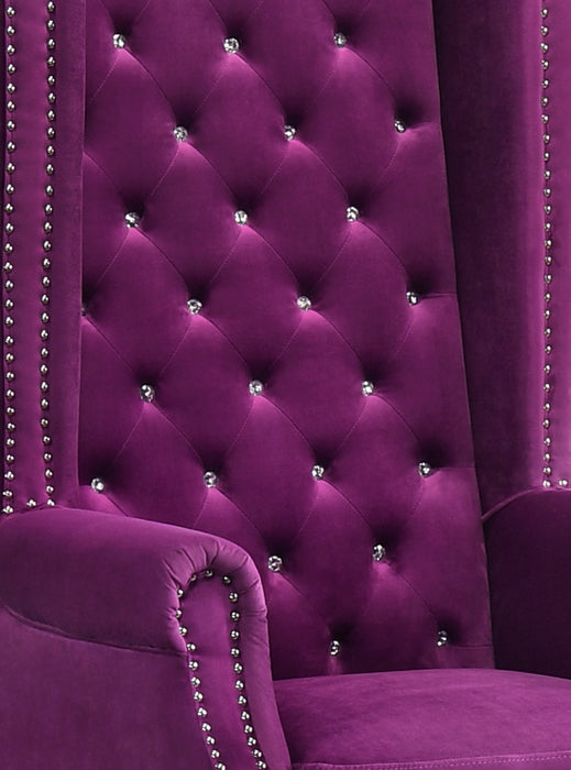 Bollywood Transitional Style Purple Accent Chair