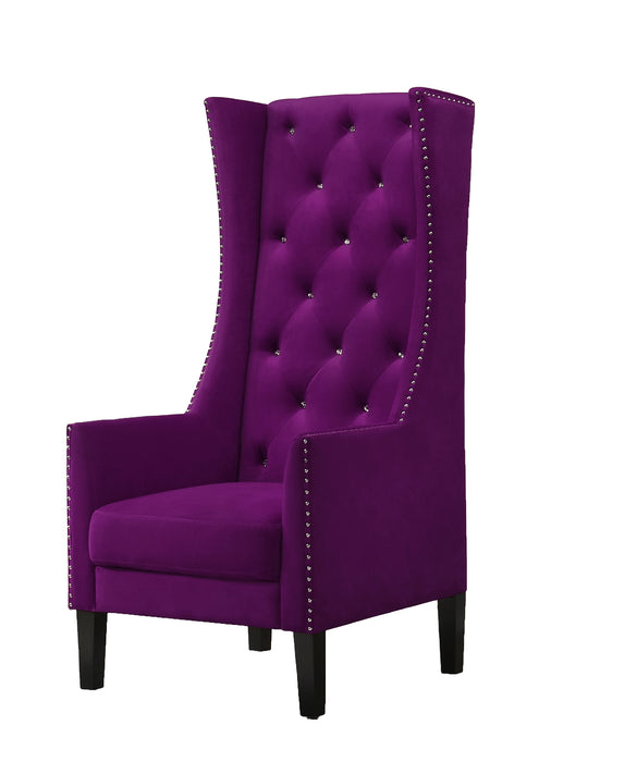 Hollywood Transitional Style Purple Accent Chair