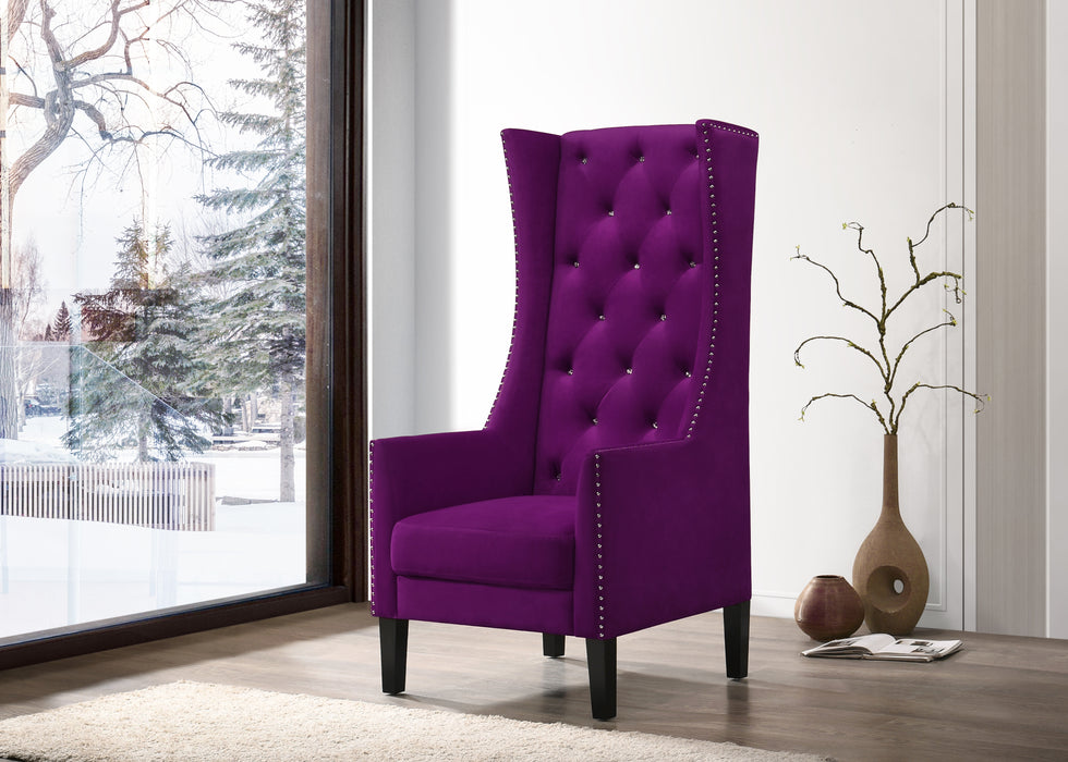 Hollywood Transitional Style Purple Accent Chair