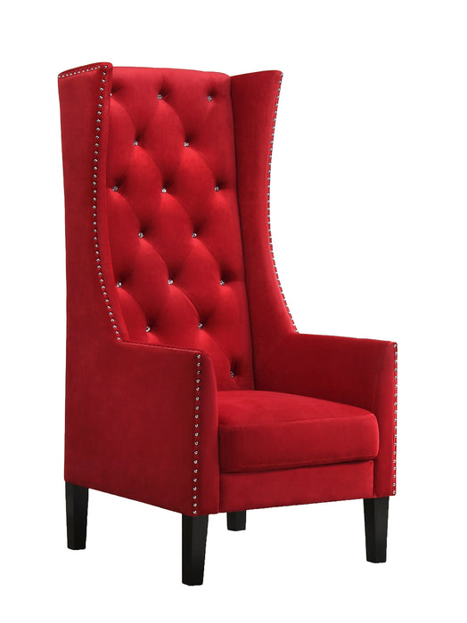 Hollywood Transitional Style Red Accent Chair
