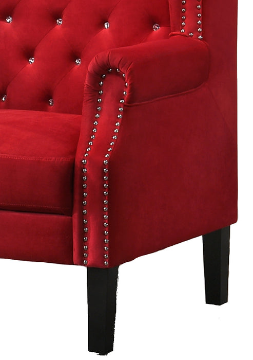 Bollywood Transitional Style Red Accent Chair