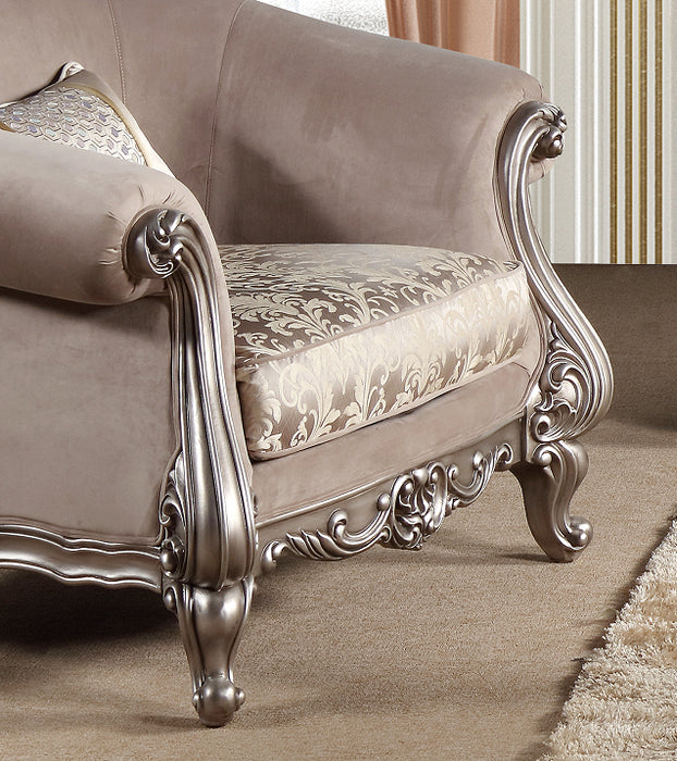 Cristina Traditional Style Chair in Silver finish Wood