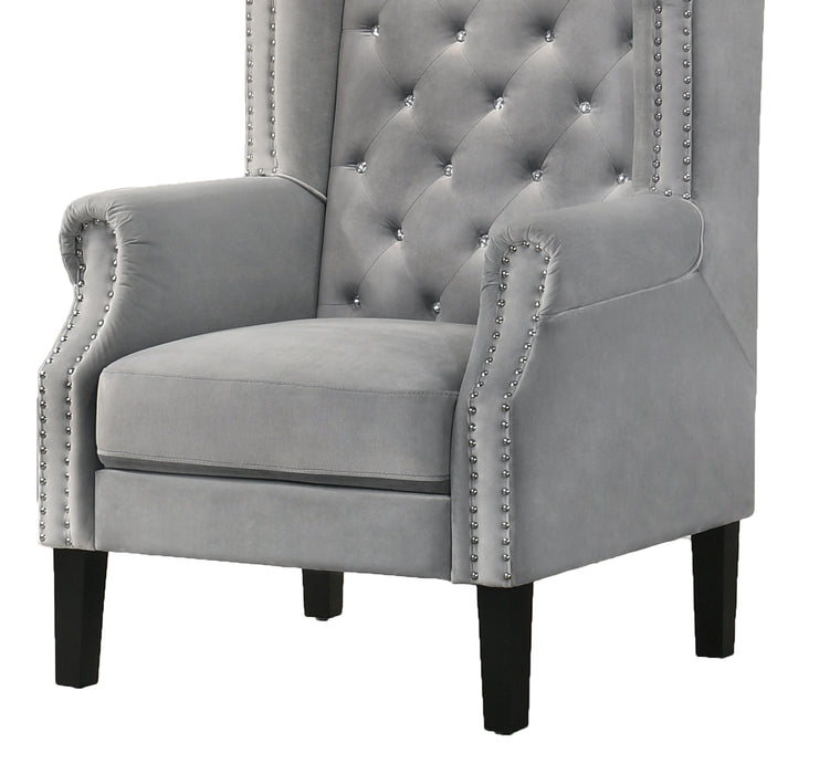Bollywood Transitional Style Silver Accent Chair