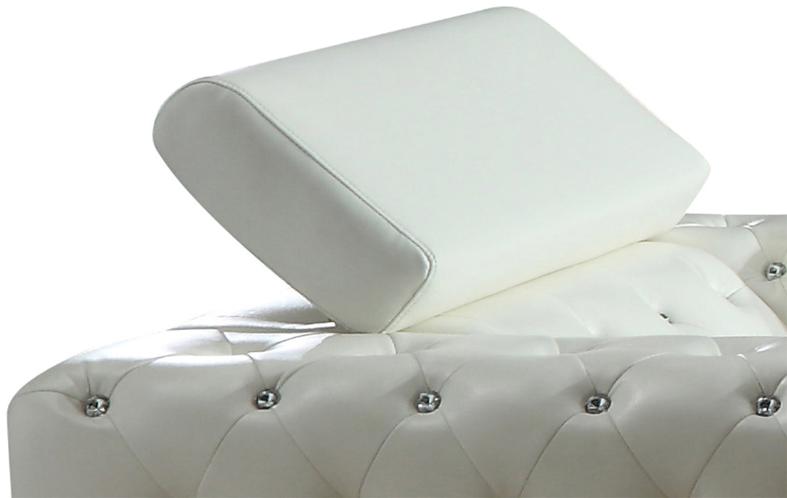 Charlise Modern Style White Chair in Faux Leather