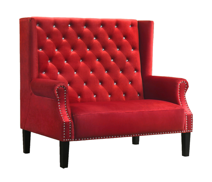 Lexi Transitional Style Red Accent Chair