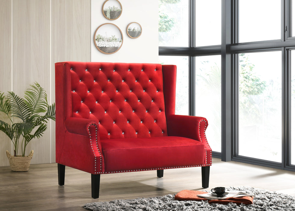 Lexi Transitional Style Red Accent Chair