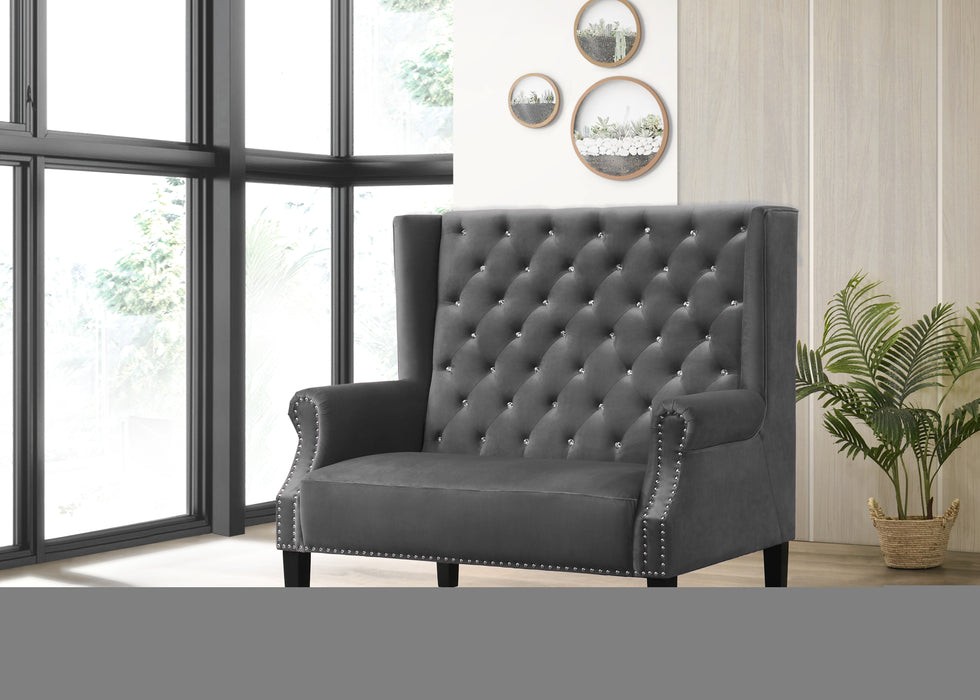 Lexi Transitional Style Silver Accent Chair