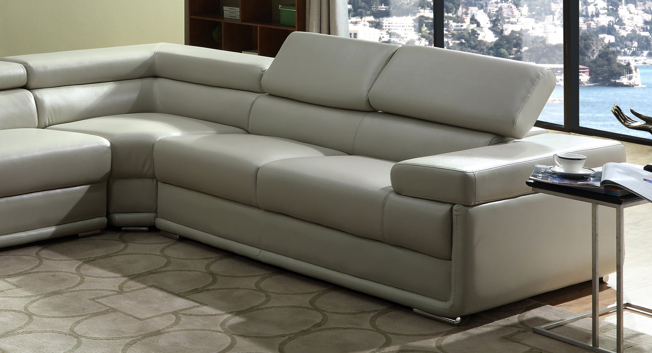 Zenith Beige Sectional in Faux Leather