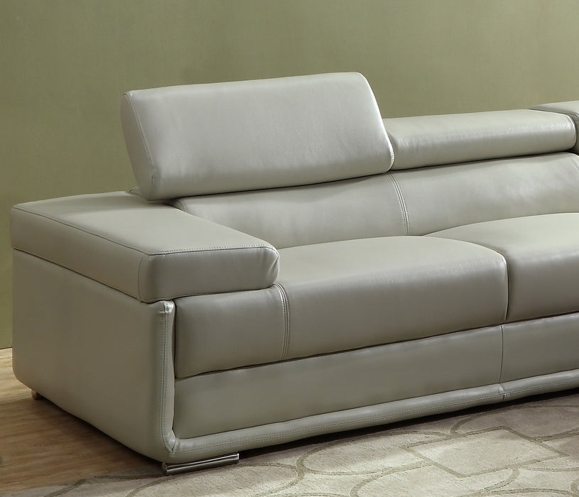 Zenith Beige Sectional in Faux Leather