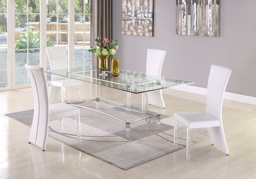4038 Contemporary Dining Set w/ Rectangular Glass Dining Table & High-Back Side Chairs image