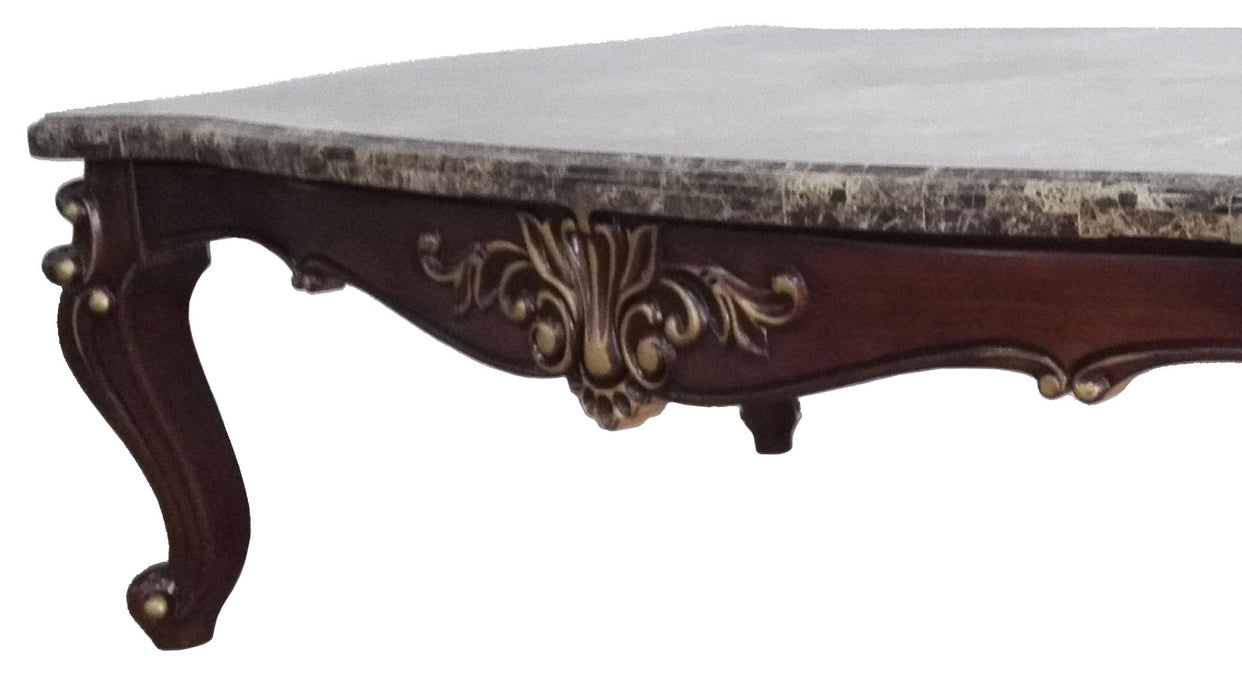 Jade Traditional Style Coffee Table in Cherry finish Wood
