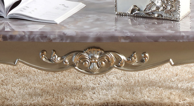 Diana Traditional Style Coffee Table in Champagne finish Wood
