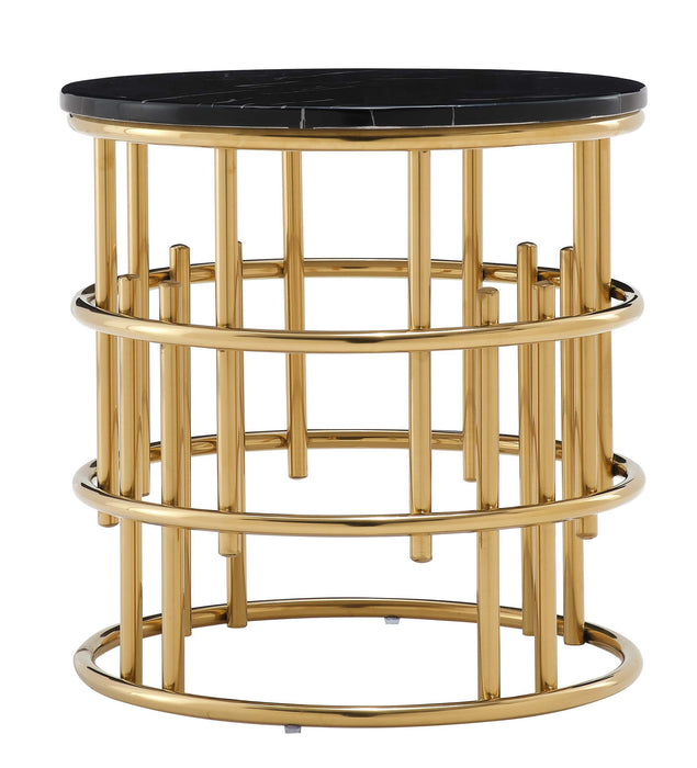 Talia Modern Style Marble End Table with Metal Base