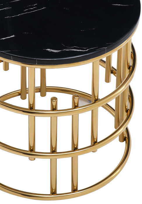 Talia Modern Style Marble End Table with Metal Base