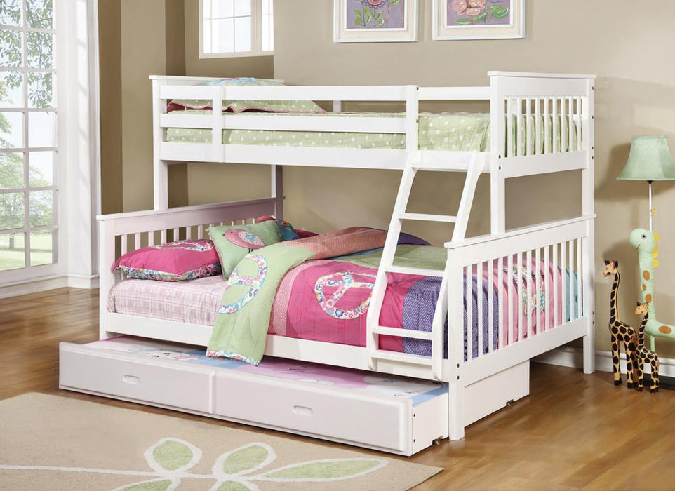 Chapman Transitional White Twin-over-Full Bunk Bed image