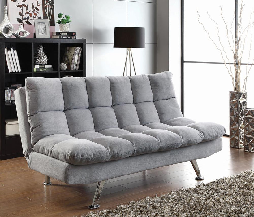 Transitional Dark Grey and Chrome Sofa Bed image