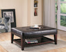 Transitional Cappuccino Button Tufted Ottoman image