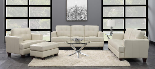 Samuel Transitional White Three-Piece Living Room Set image