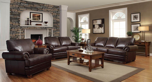 Colton Traditional Brown Loveseat image