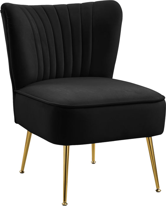 Tess Black Velvet Accent Chair image