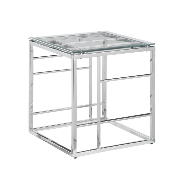 5073-OCC 20" Square Glass Top w/ Ladder Style Frame image