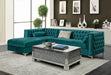 Bellaire Contemporary Teal and Chrome Sectional image