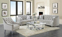 Avonlea Traditional Grey and Chrome Loveseat image