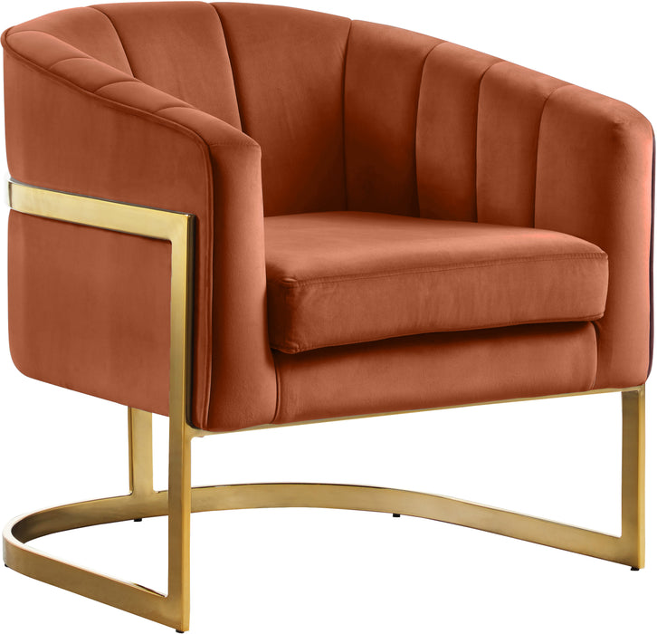 Carter Cognac Velvet Accent Chair image